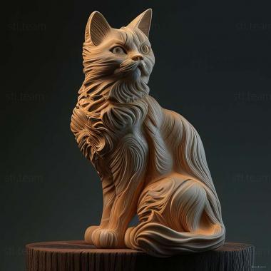 3D model Karelian Bobtail cat (STL)